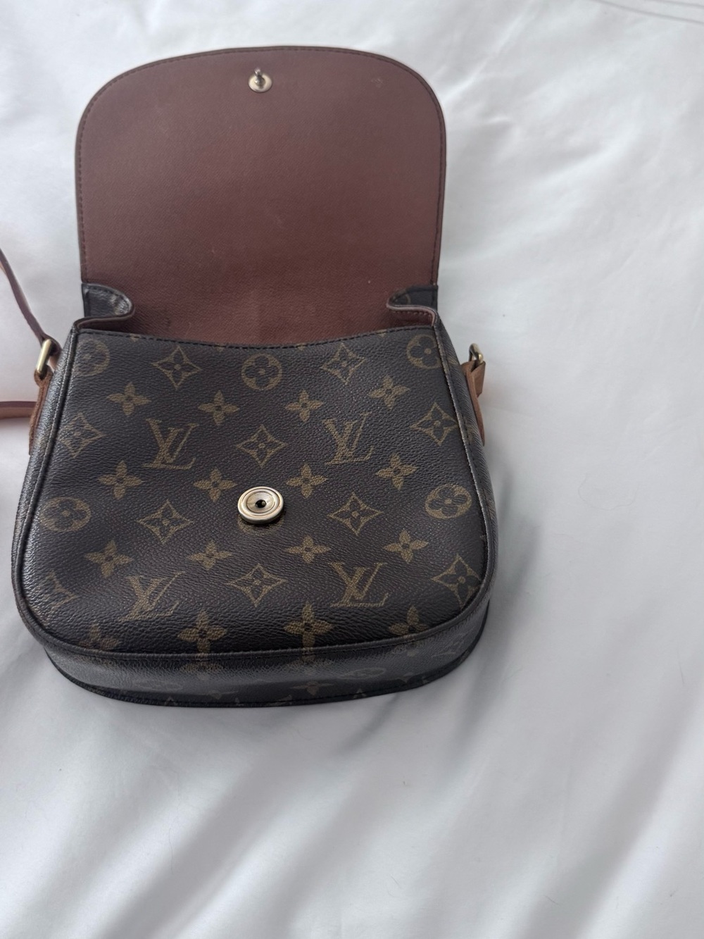 Vintage 1980 Louis Vuitton Monogram Saddle Crossbody with Vachetta Straps. - Picture 8 of 15